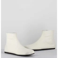 Boos Plates Minimalistes En Cuir Blanc Casse - Ab1655 Madras Avorio