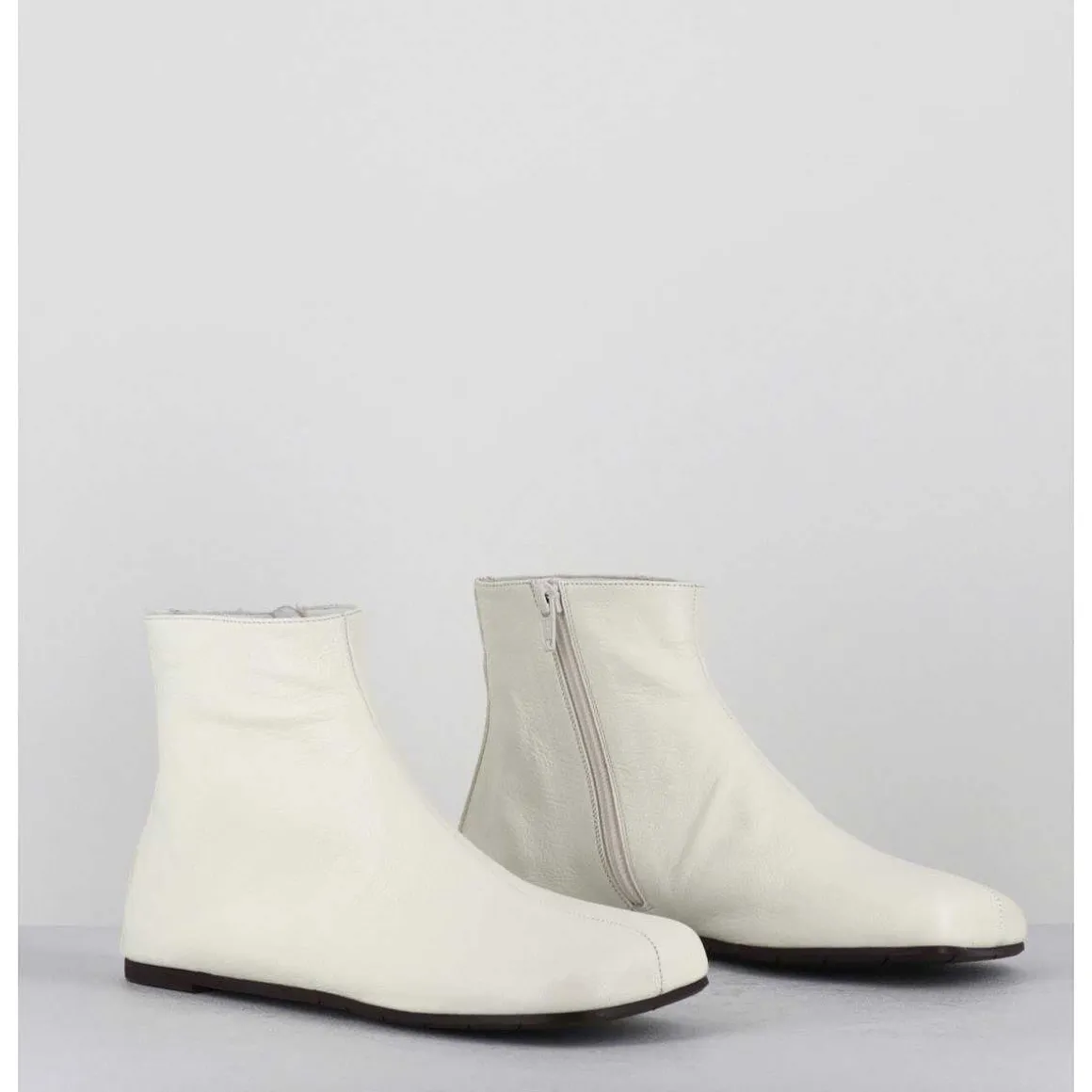 Boos Plates Minimalistes En Cuir Blanc Casse - Ab1655 Madras Avorio