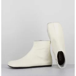 Boos Plates Minimalistes En Cuir Blanc Casse - Ab1655 Madras Avorio