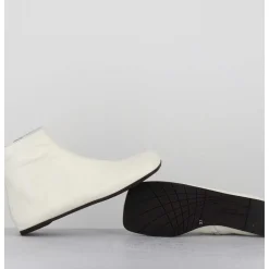 Boos Plates Minimalistes En Cuir Blanc Casse - Ab1655 Madras Avorio