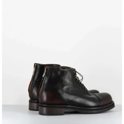 Boots A Lacets En Cuir Marron Vieilli - 50848 Nevada Washed
