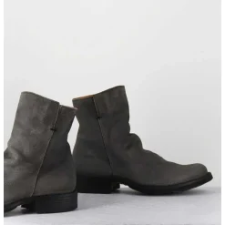Boots Biker Plates En Daim Gris Taupe - Elf-22 Lavagna Boots