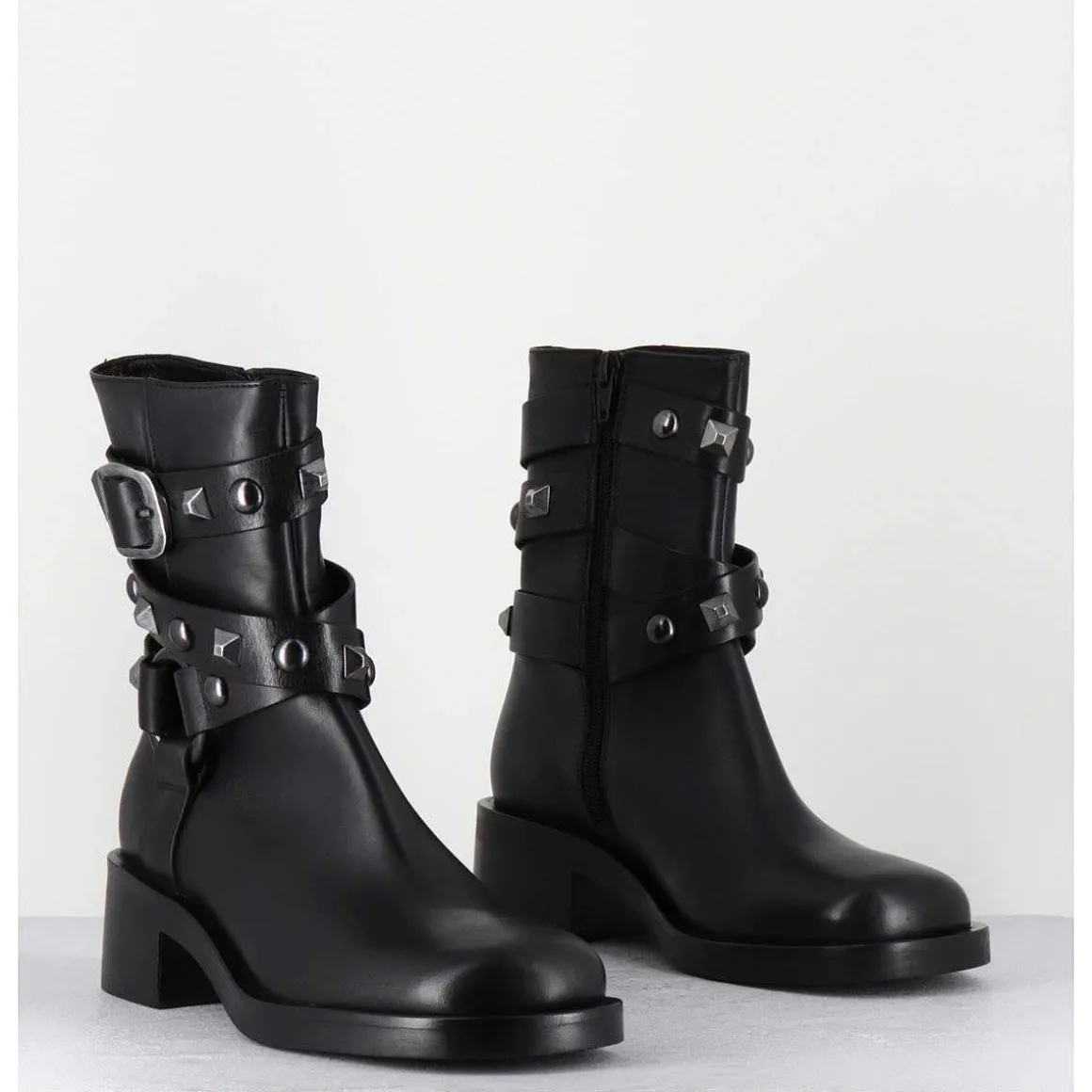 Boots Bikers Tour De Cheville Cloute - A5459 Talco Nero
