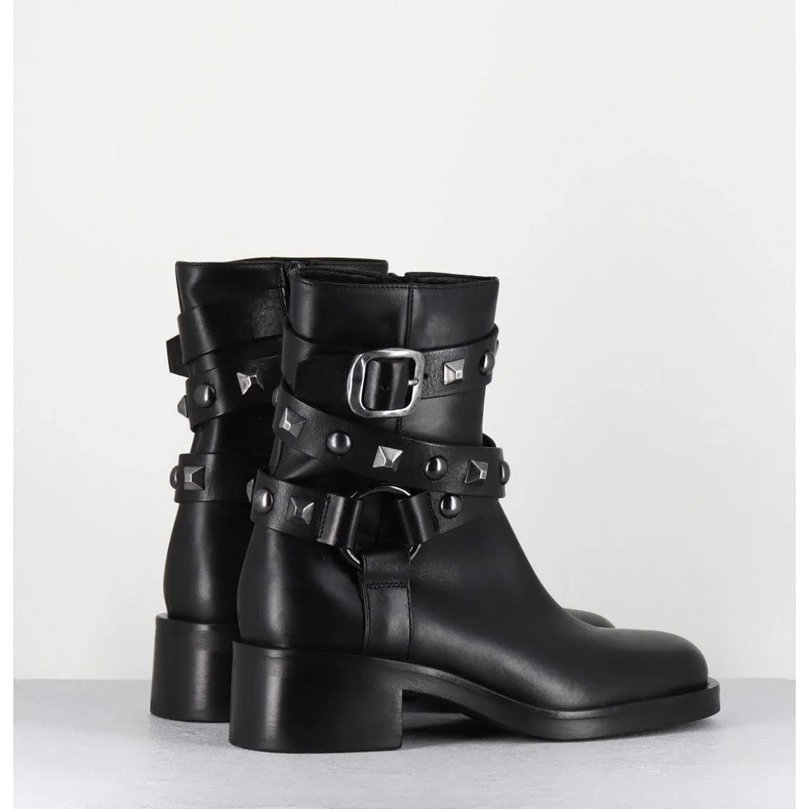 Boots Bikers Tour De Cheville Cloute - A5459 Talco Nero
