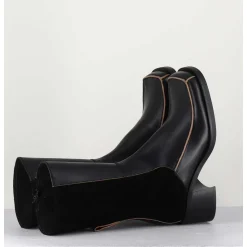 Boots Bi-Matiere Noir Bout Carre 90S - Jill Black Boots