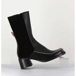 Boots Bi-Matiere Noir Bout Carre 90S - Jill Black Boots