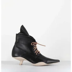 Boots Bout Pointu A Lacets - Mina Nappa Nero