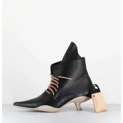 Boots Bout Pointu A Lacets - Mina Nappa Nero
