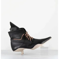 Boots Bout Pointu A Lacets - Mina Nappa Nero