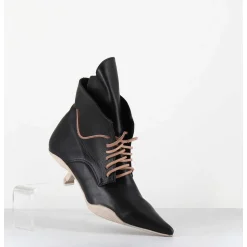 Boots Bout Pointu A Lacets - Mina Nappa Nero