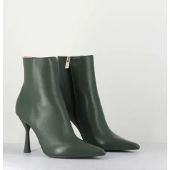 Boots Bout Pointu En Cuir Souple Vert - Dea Cappy