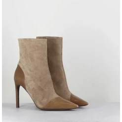 Boots Bout Pointu Talon Haut Bi-Matiere - 11444 Dafne Olmo