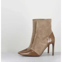 Boots Bout Pointu Talon Haut Bi-Matiere - 11444 Dafne Olmo