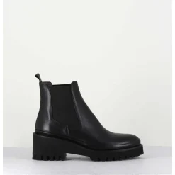 Boots Chelsea En Cuir Noir & Semelle Micro - Bradi Calf Nero