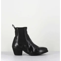 Boots Chelsea En Cuir Noir Esprit Santiag - Sherry 002 Nero