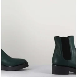 Boots Chelsea En Cuir Vert - Perla Foresta
