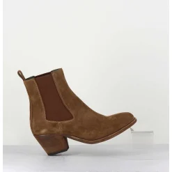 Boots Chelsea En Daim Camel Esprit Santiag - Sherry 002 Toscano