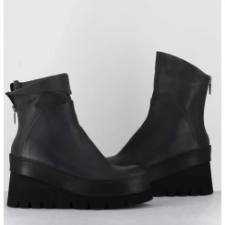 Boots Compensees Destructuree En Cuir Anthracite - 4562 Gas Londra