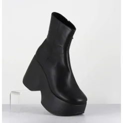 Boots Compensees Legeres En Cuir Noir - 1D7564D Island Black