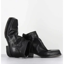 Boots Courtes En Cuir Lave Noir - 51617 Horse Washed