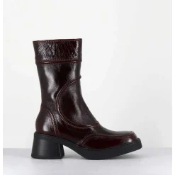 Boots Cuir Bordeaux Surpiqures 90'S - Malene Burgundy Boots