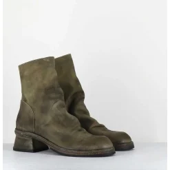 Boots Cuir Gras Kaki Hand Washed - 51759 Peluche Crust