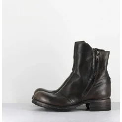 Boots Doublie-Zip En Cuir Use Marron - 50993 Horse Nappa