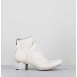Boots En Cuir Blanc Lave Ligne Avant-Garde - 51617 Bianco Washed