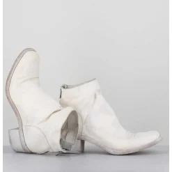Boots En Cuir Blanc Lave Ligne Avant-Garde - 51617 Bianco Washed
