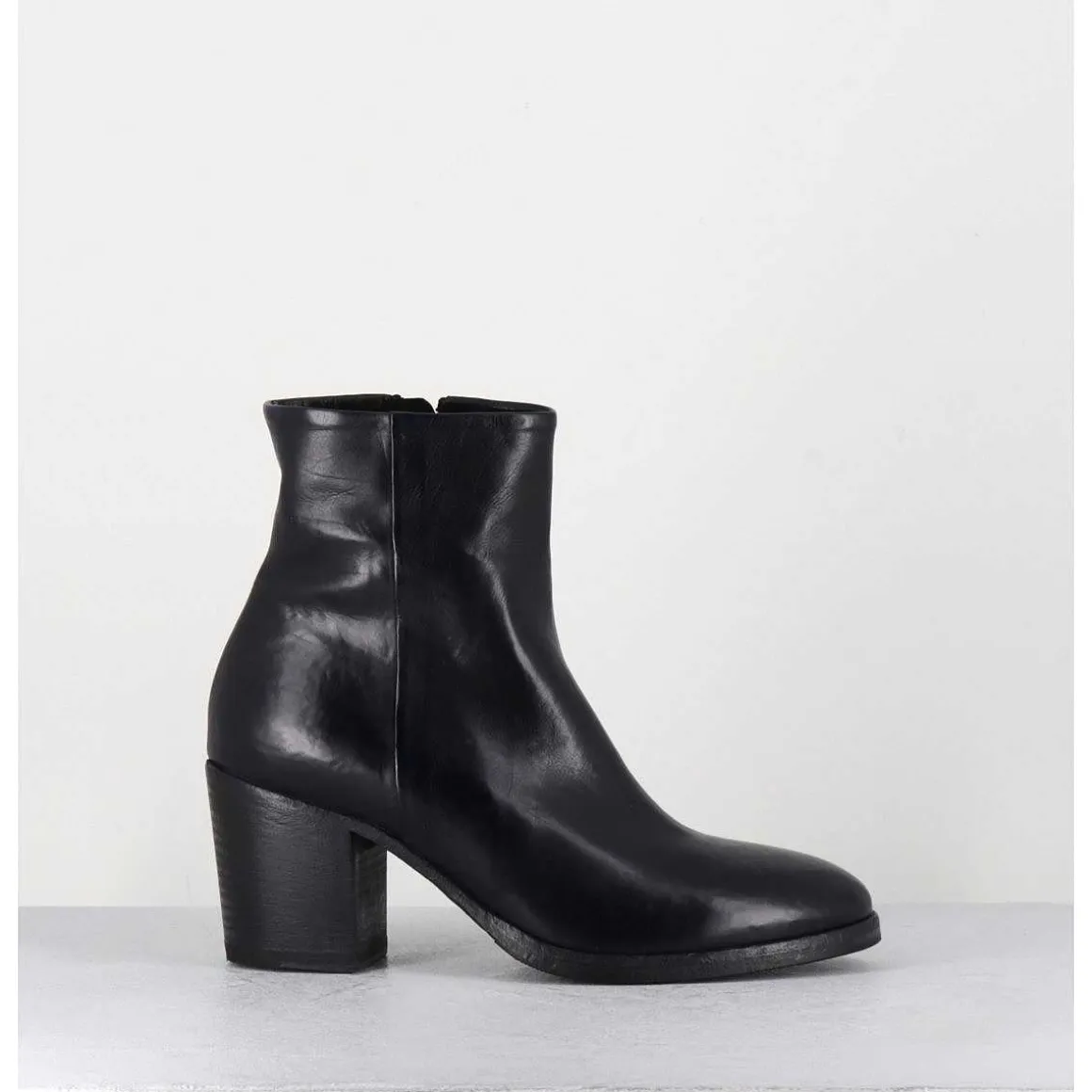 Boots En Cuir Bleu Marine - Kmag11036 Cobalto
