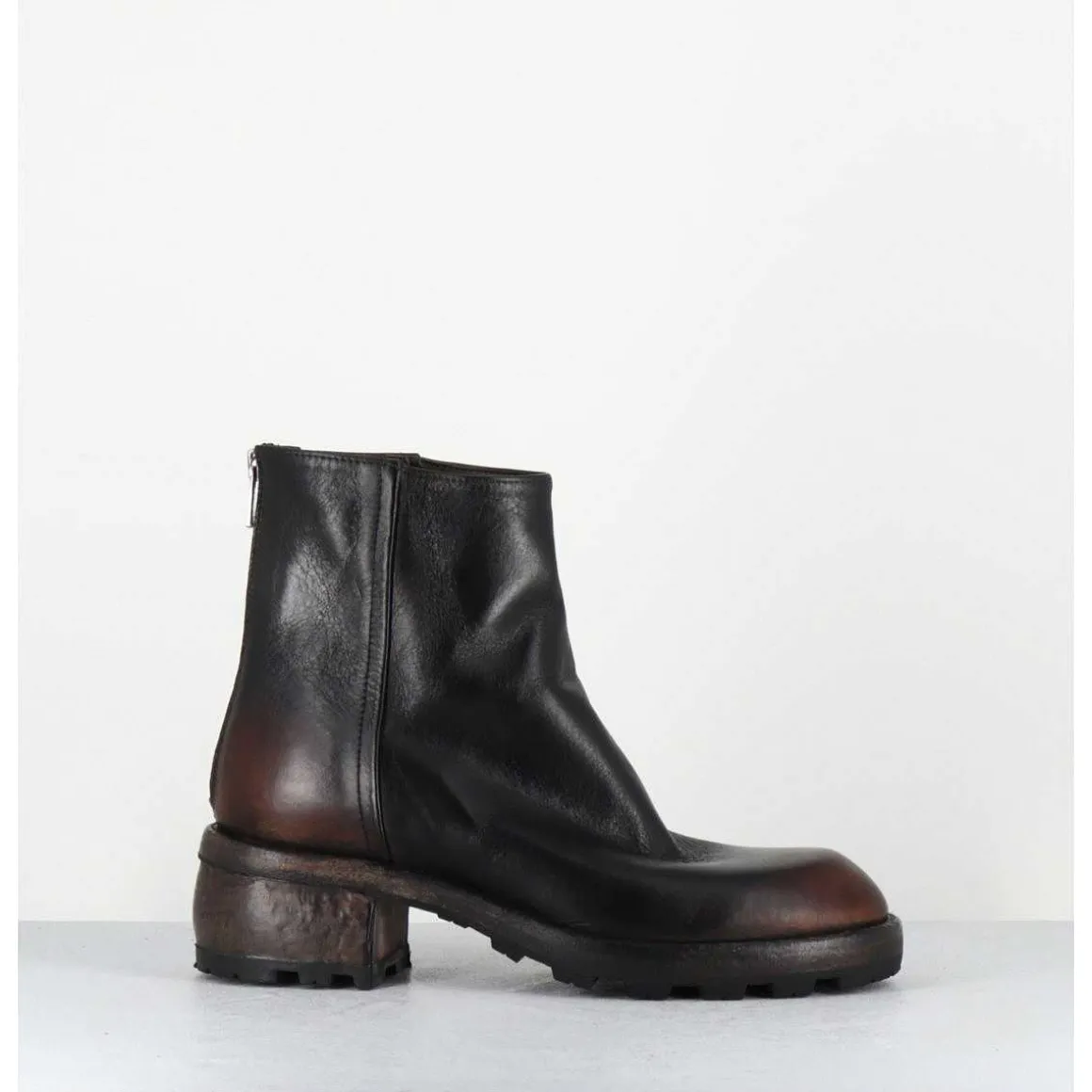 Boots En Cuir Marron Effet Vieilli - 51772 Nevada Washed