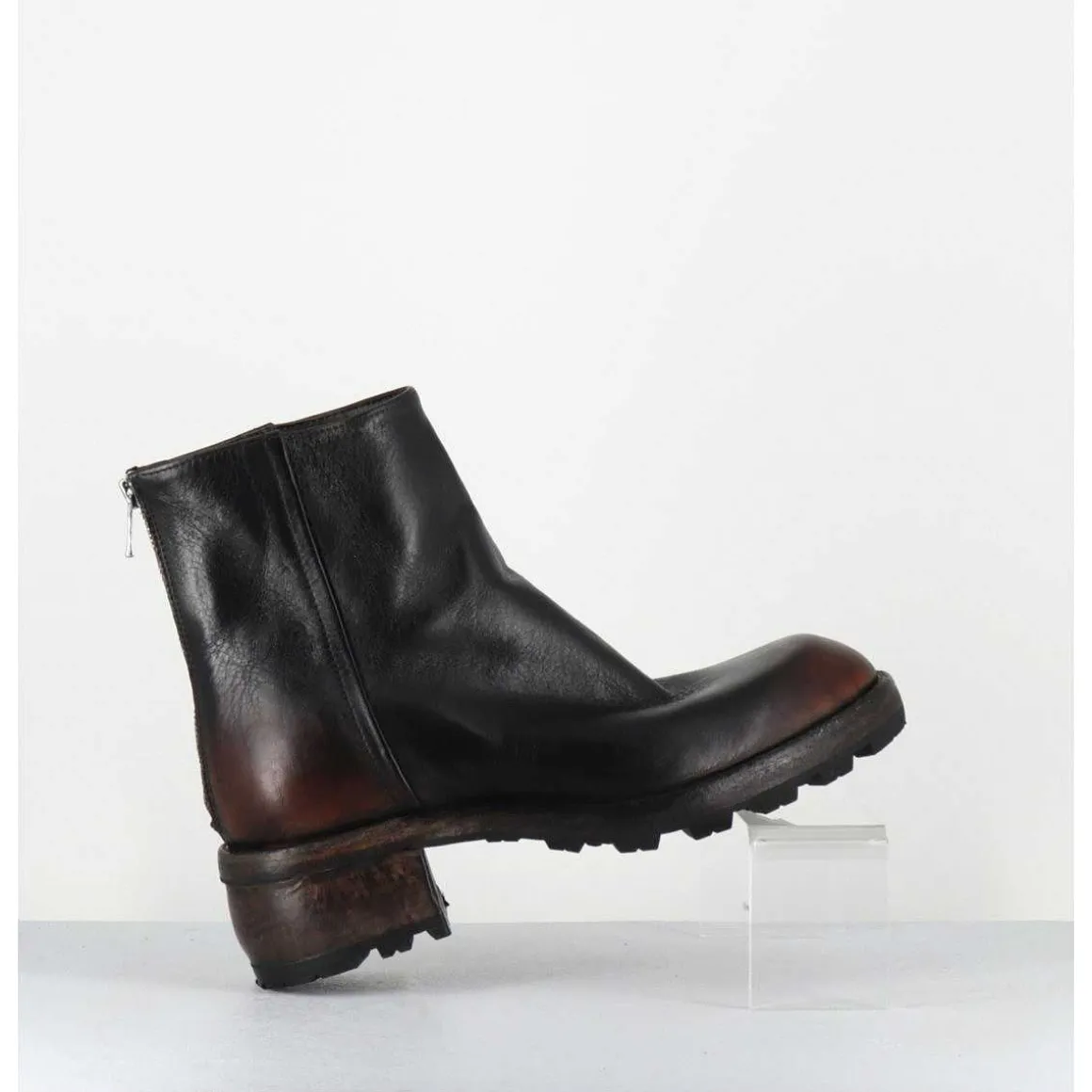 Boots En Cuir Marron Effet Vieilli - 51772 Nevada Washed