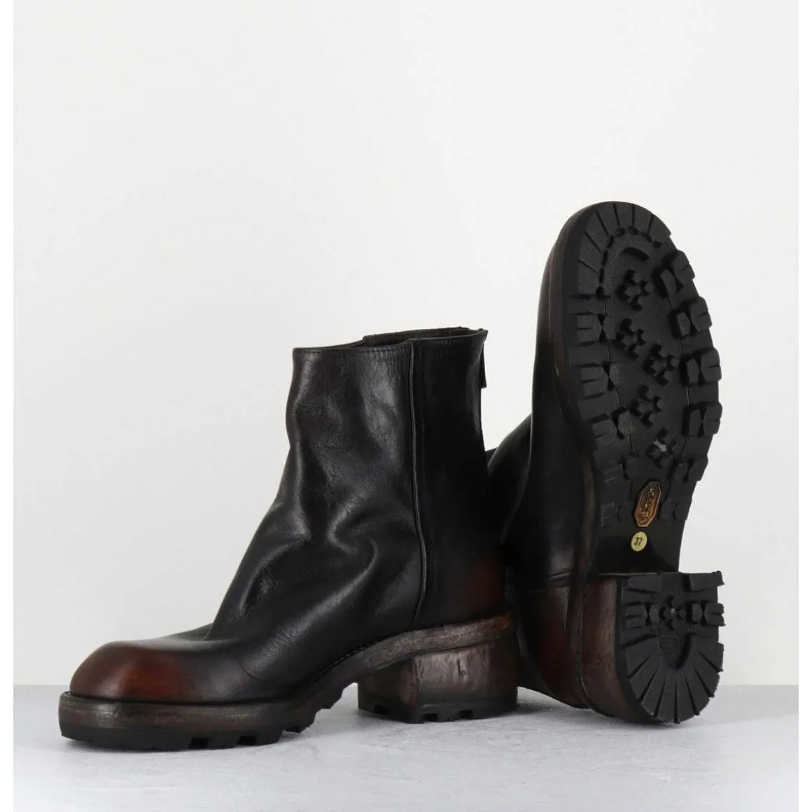Boots En Cuir Marron Effet Vieilli - 51772 Nevada Washed