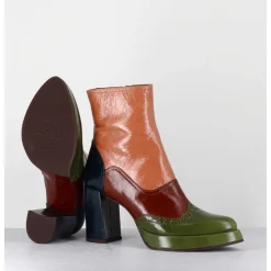 Boots En Cuir Multicolore & Bout Pointu Fleuri - Fayu Maserati Mili