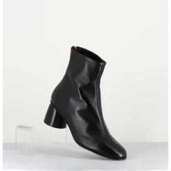 Boots En Cuir Noir Petit Talon 60S - Anya13 Baron Nero