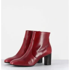 Boots En Cuir Rouge Souple - F570 Rosso