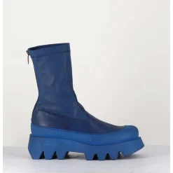Boots En Cuir Stretch Bleu - 2662 Indemoniat