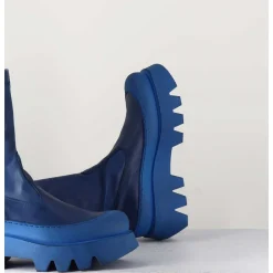 Boots En Cuir Stretch Bleu - 2662 Indemoniat