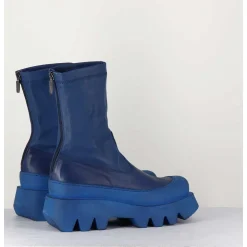 Boots En Cuir Stretch Bleu - 2662 Indemoniat