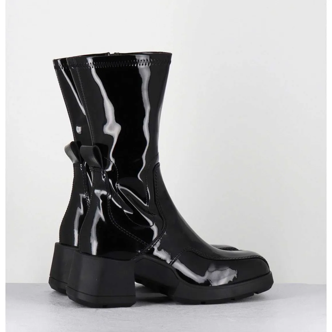 Boots En Cuir Vernis Noir Look 90S - Viken Black Patent