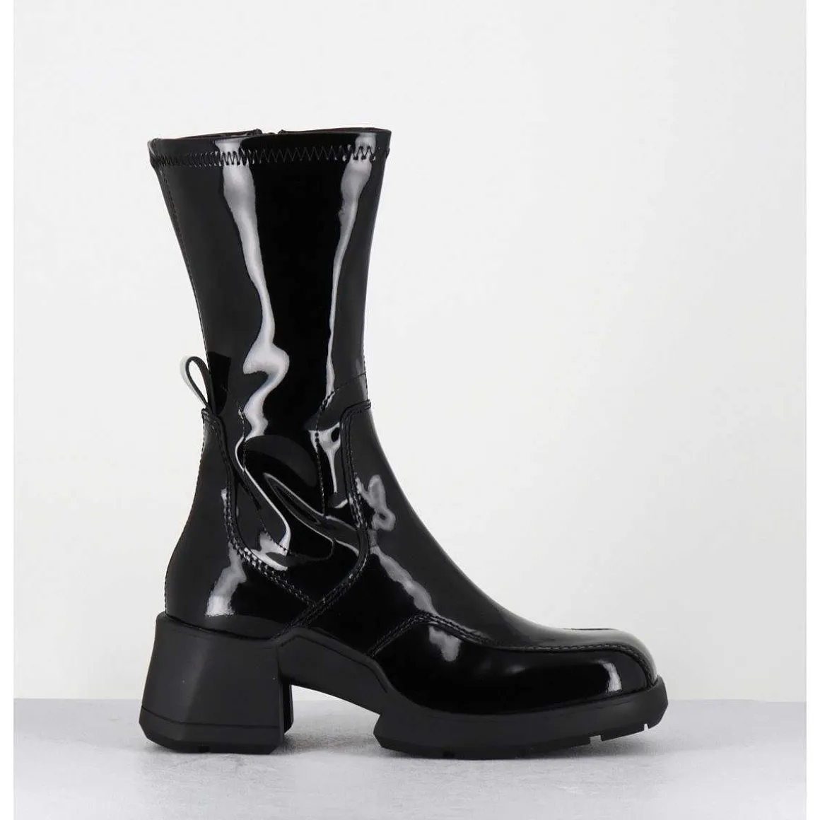Boots En Cuir Vernis Noir Look 90S - Viken Black Patent