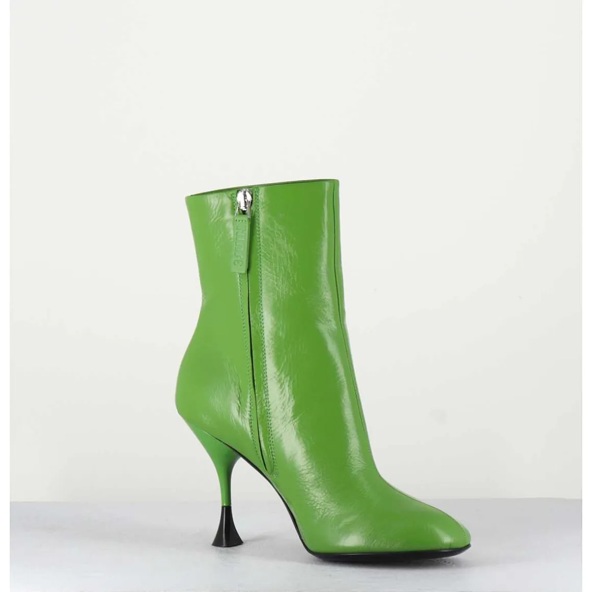 Boots En Cuir Vert A Talon Fin - Lidia 095 Green