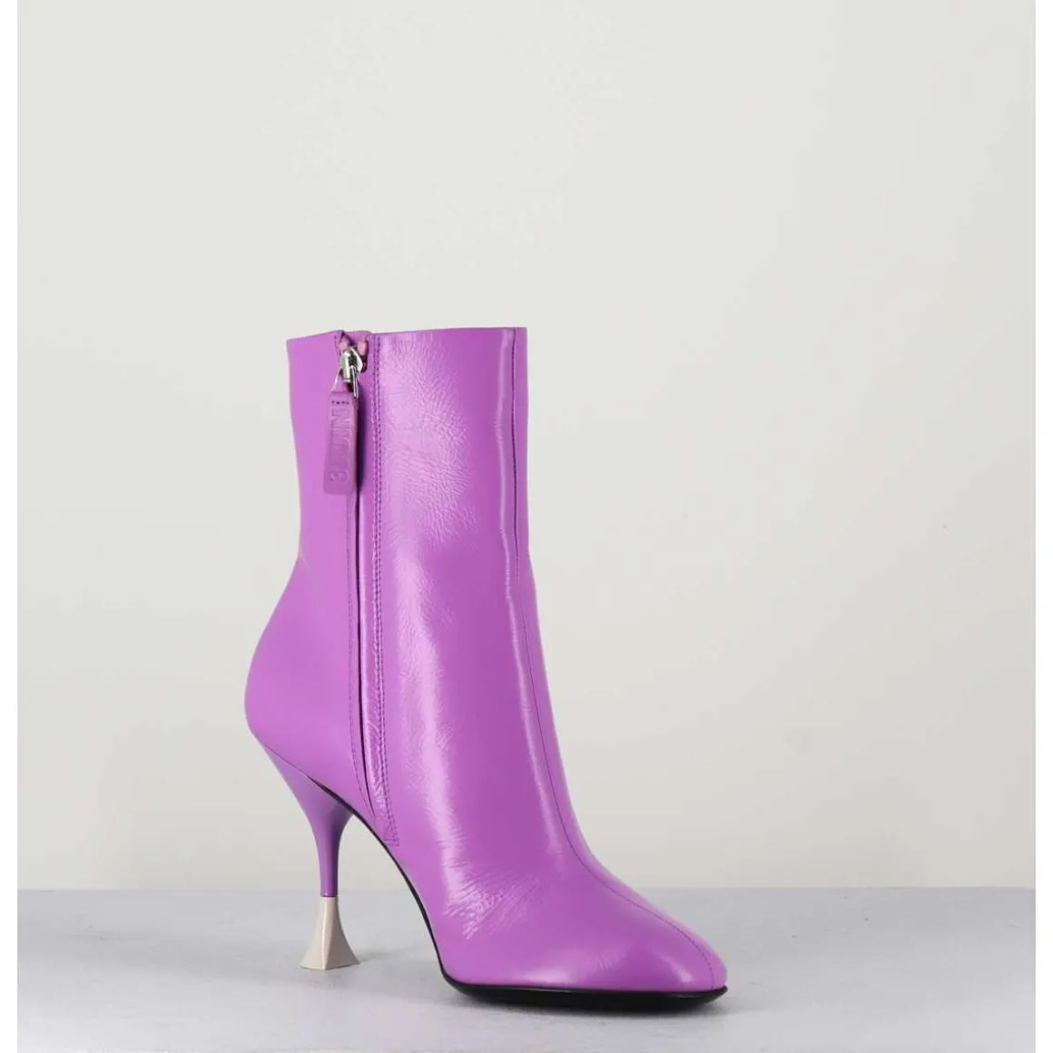 Boots En Cuir Violet A Talon Fin - Lidia 095 Amethyst