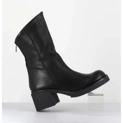 Boots Legeres Esprit Biker En Cuir Noir - Yama Lavato Nero