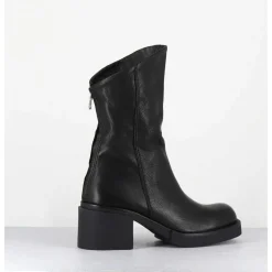 Boots Legeres Esprit Biker En Cuir Noir - Yama Lavato Nero
