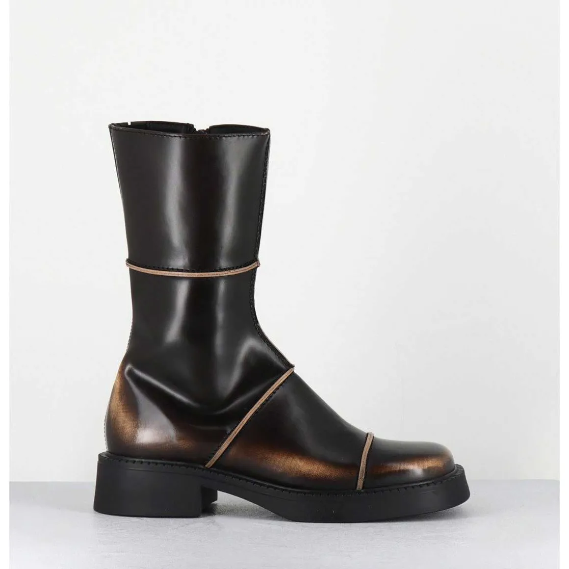 Boots Marron & Beige Bout Carre 90S - Dahlia Brown Boots