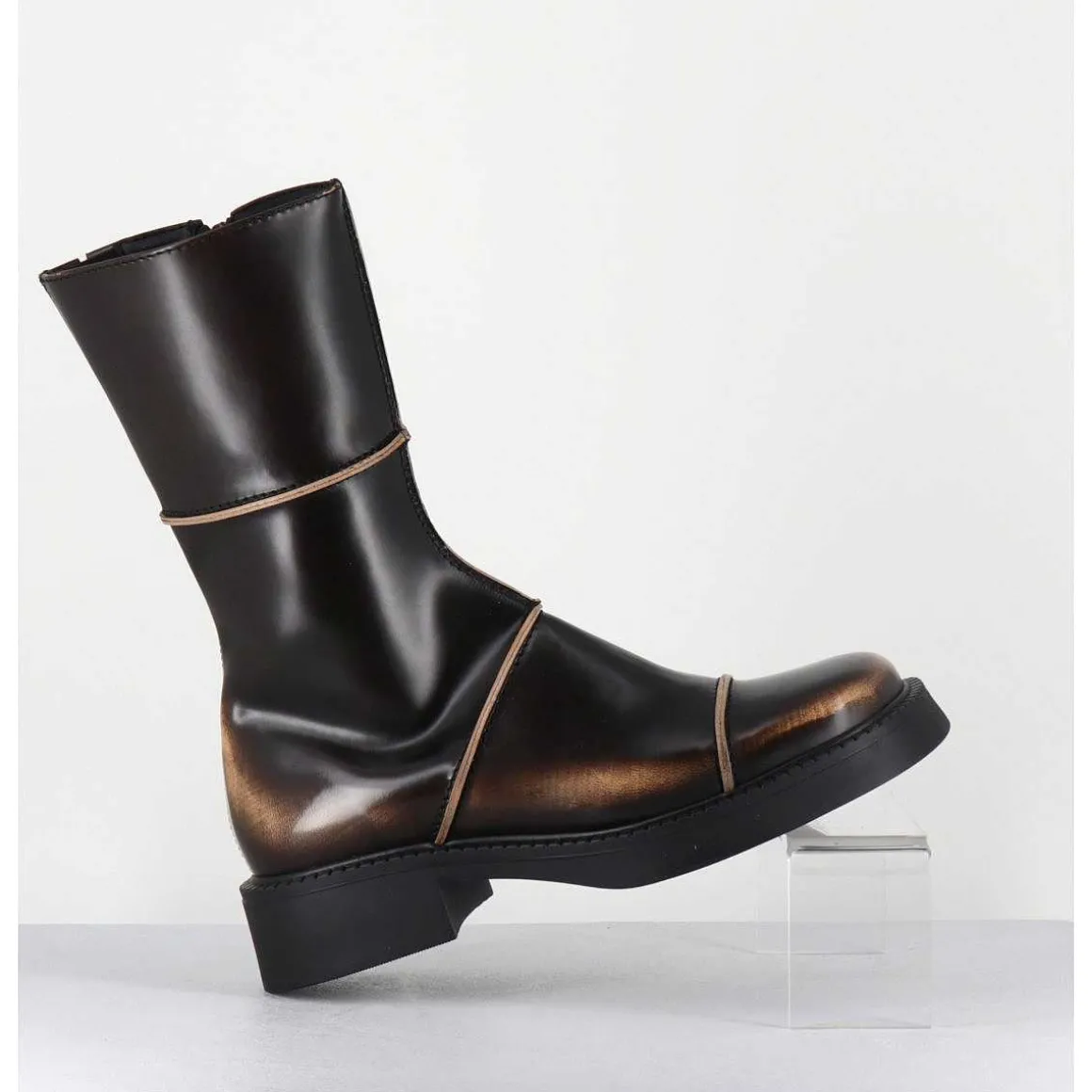 Boots Marron & Beige Bout Carre 90S - Dahlia Brown Boots