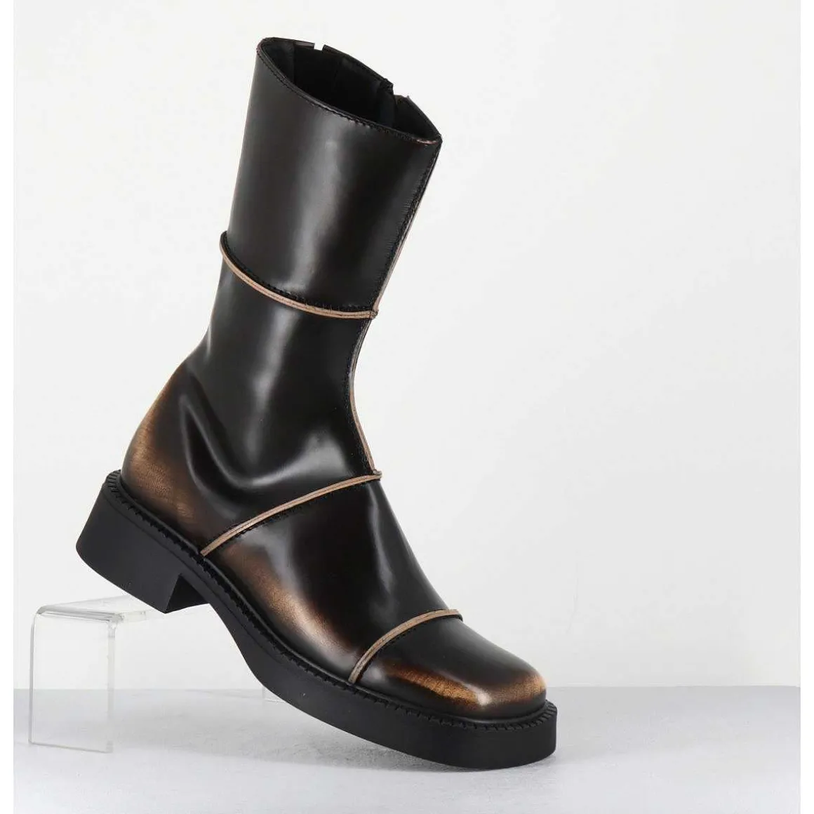 Boots Marron & Beige Bout Carre 90S - Dahlia Brown Boots