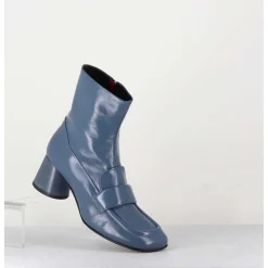 Boots Mocassins En Cuir Bleu Gris - Dani05 Grisaglia