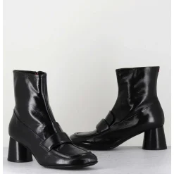 Boots Mocassins En Cuir Noir - Dani05 Nero